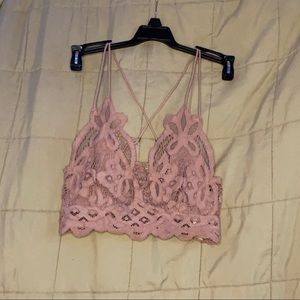 pink lace bralette top